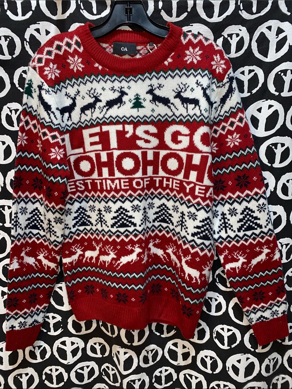 VTG C&A CREWNECK CHRISTMAS SWEATER LONG SLV SZ S